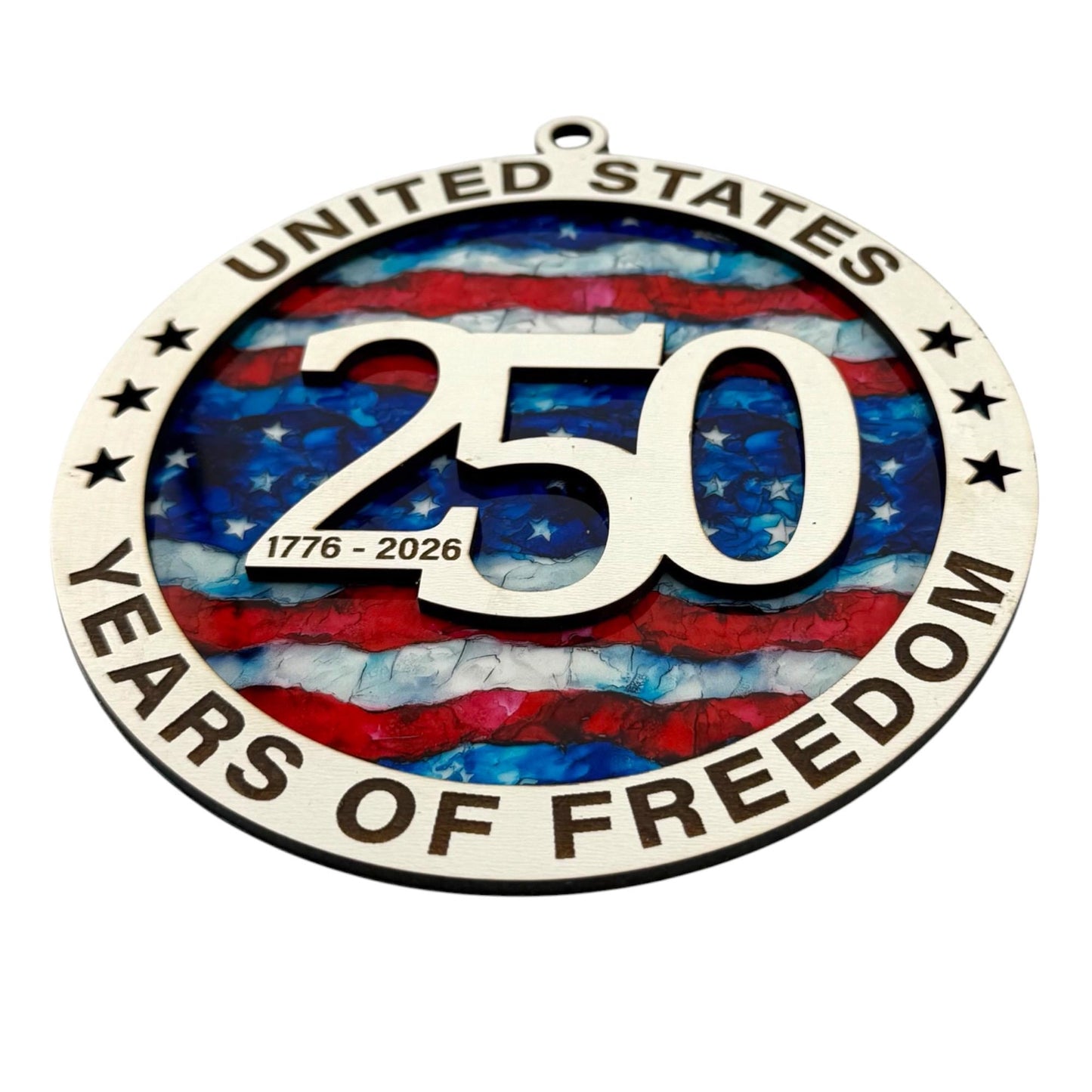 America 250 Patriotic Suncatcher