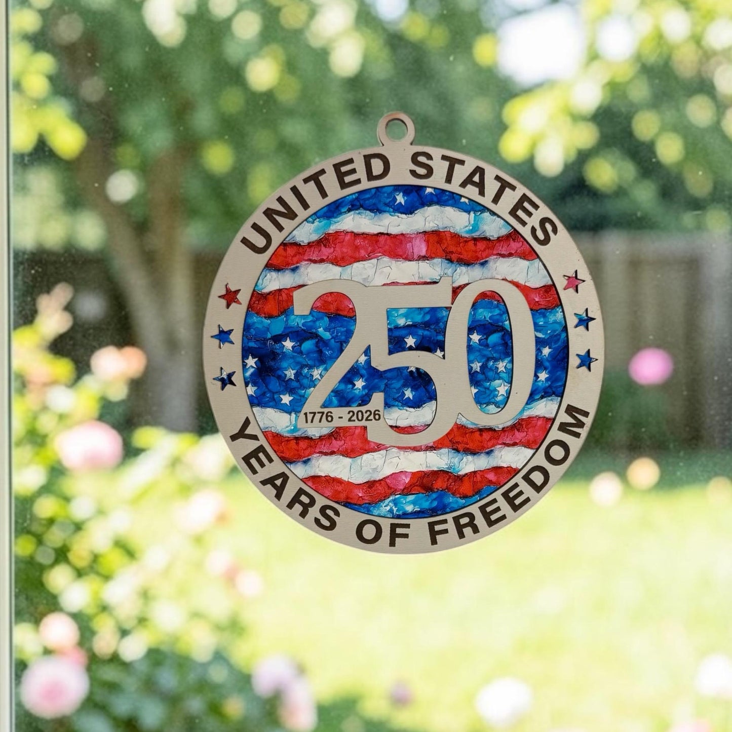 America 250 Patriotic Suncatcher