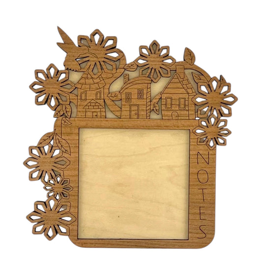 Floral Cottagecore Wood Sticky Note Holder | Teacher Gift