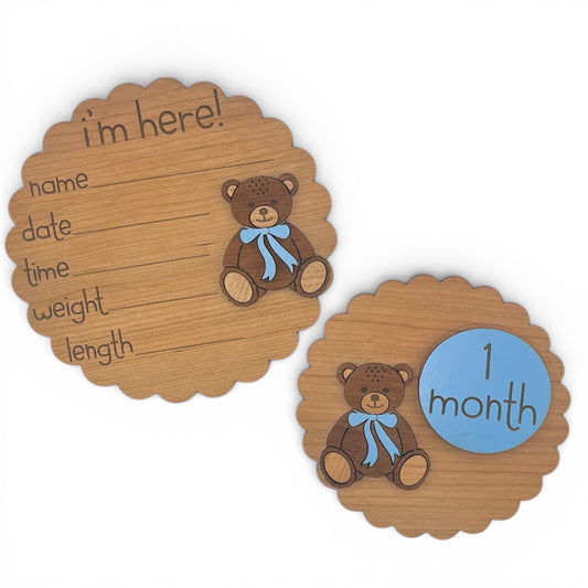 Teddy Bear Baby Month Milestone Markers