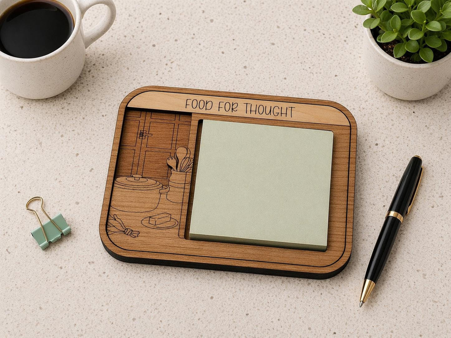 Kitchen Themed Sticky Note Pad Holder