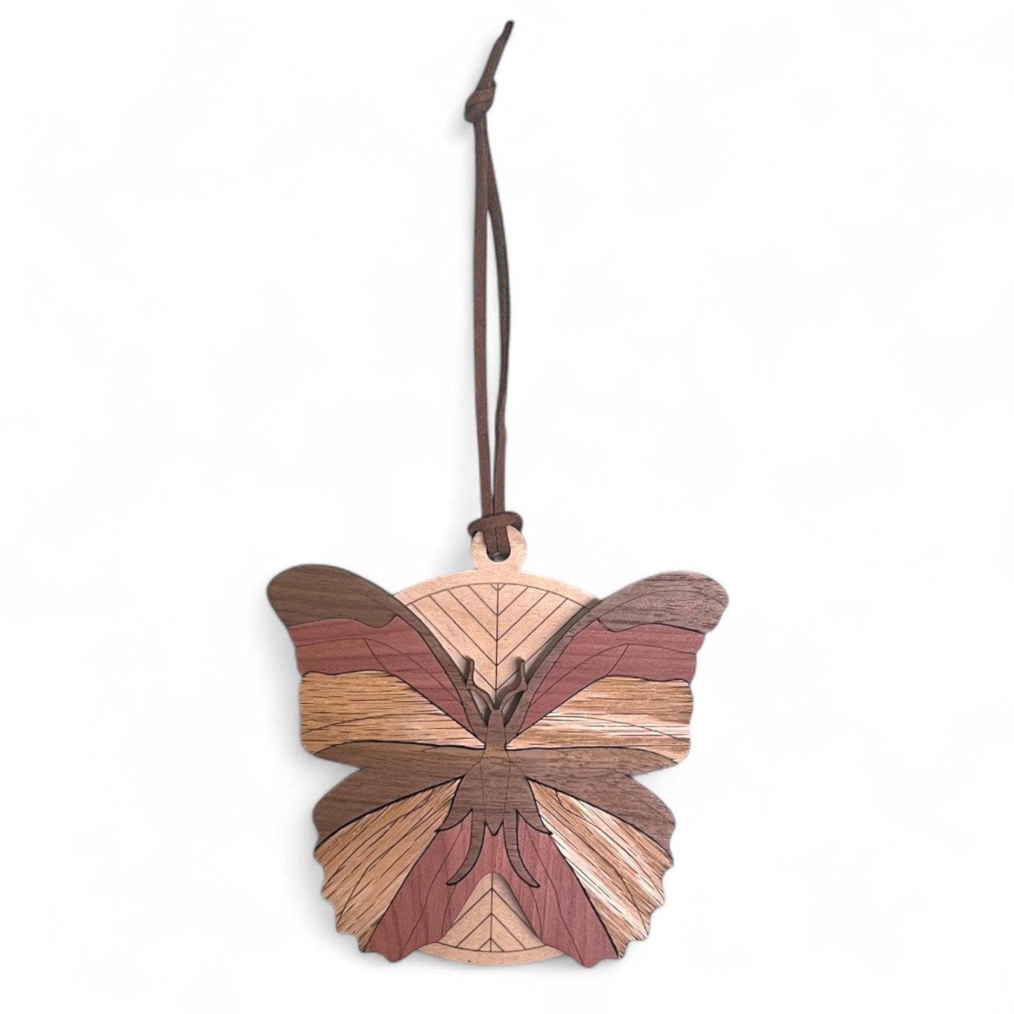 Handcrafted Layered Wood Butterfly Ornament | Nature Decor