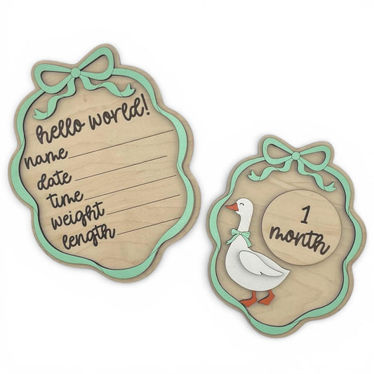 Silly Goose Baby Month Milestone Signs