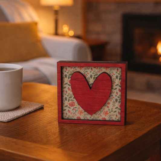 Framed Heart Shelf Sitter