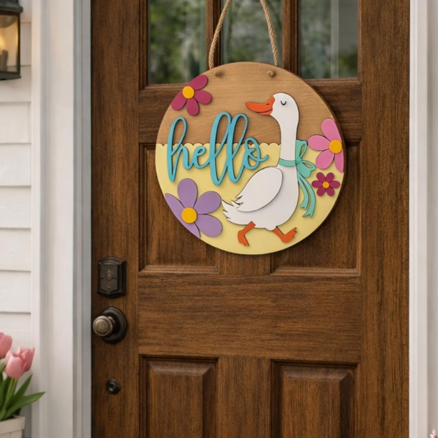 Spring Goose Door Hanger