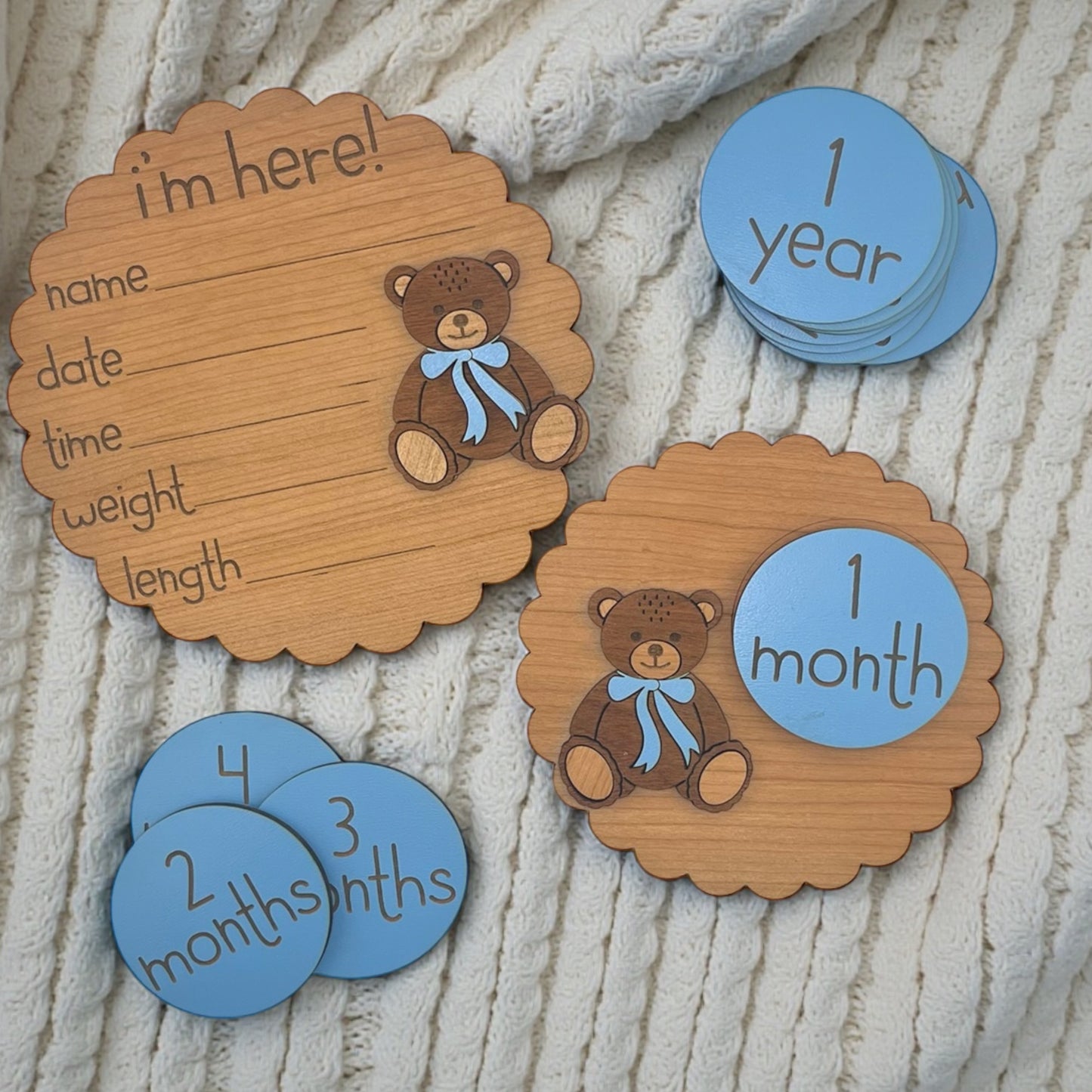 Teddy Bear Baby Month Milestone Markers