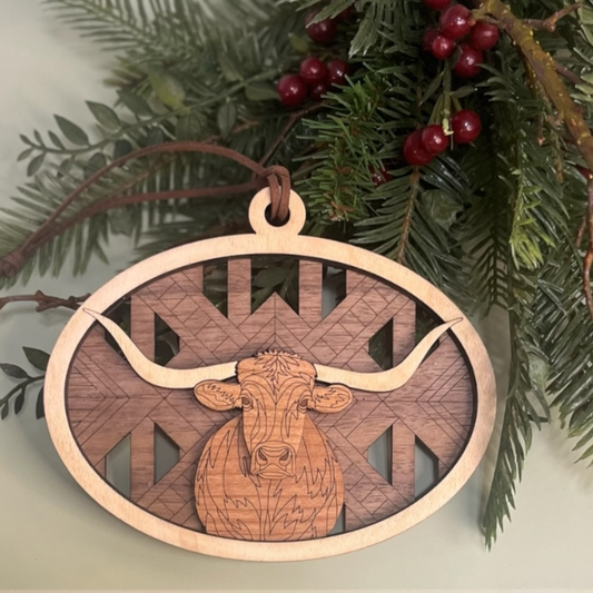 Longhorn Steer Ornament