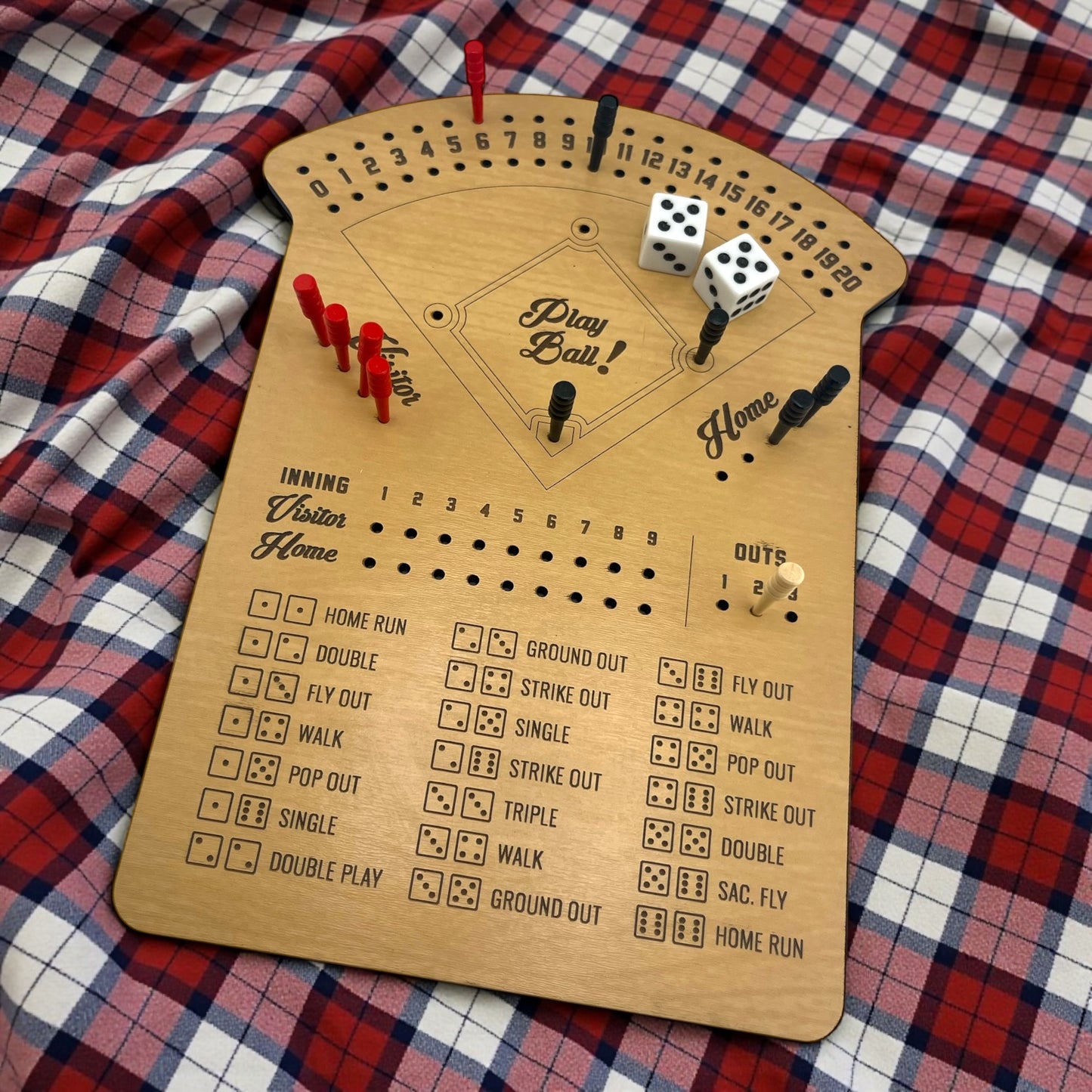 Dice Baseball Game Board