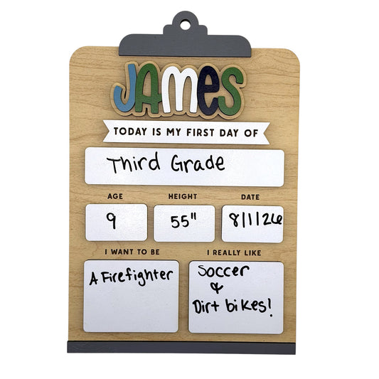 Clipboard Interchangeable Back To School Board