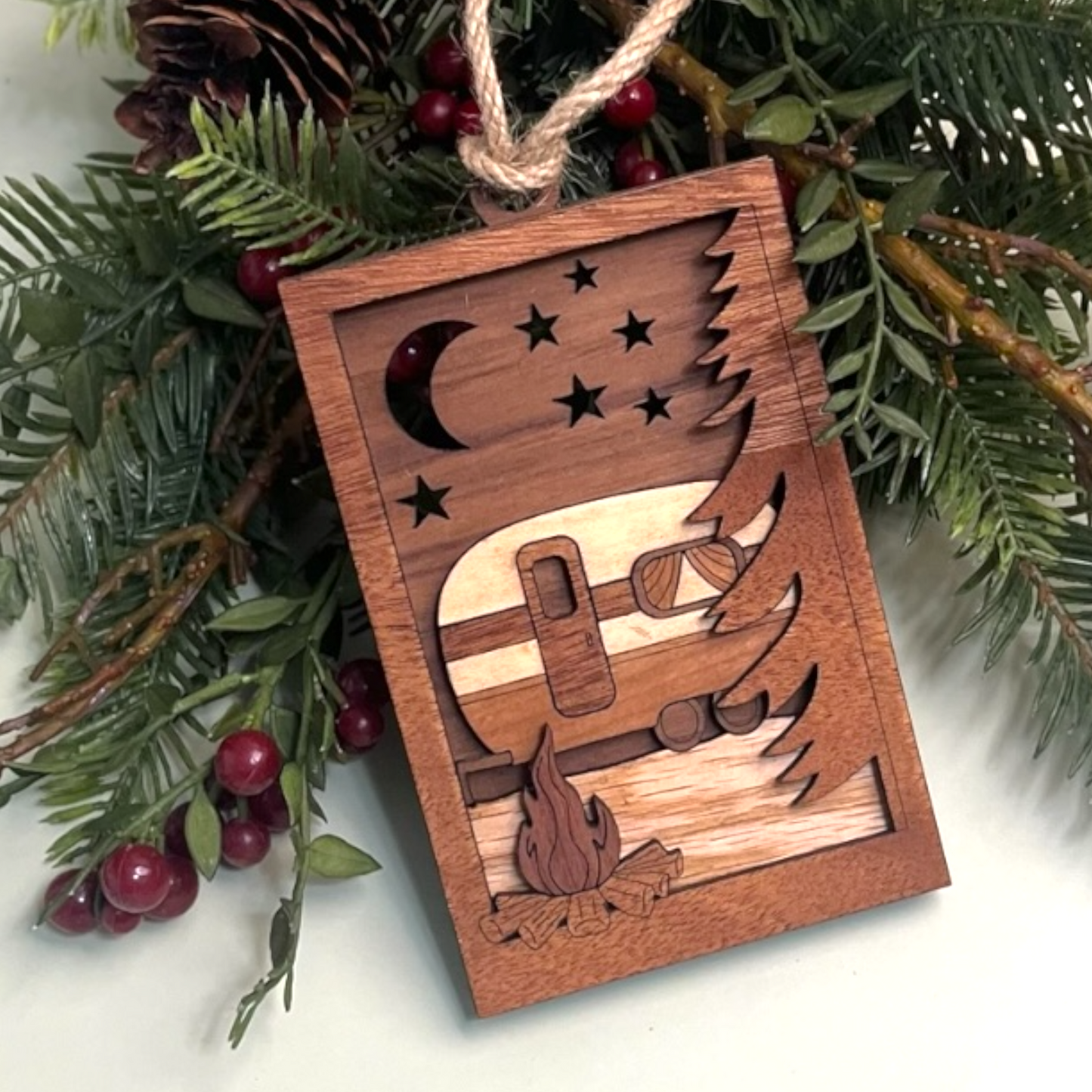 Camper By The Campfire Ornament