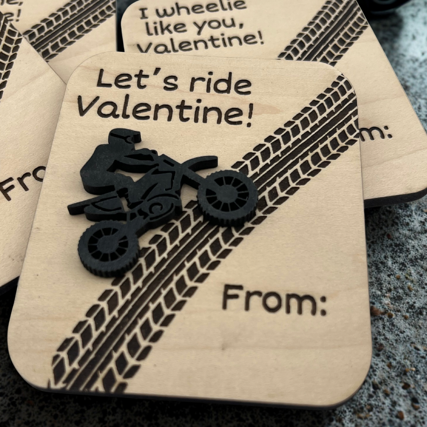 Dirt Bike Valentines Set of 4