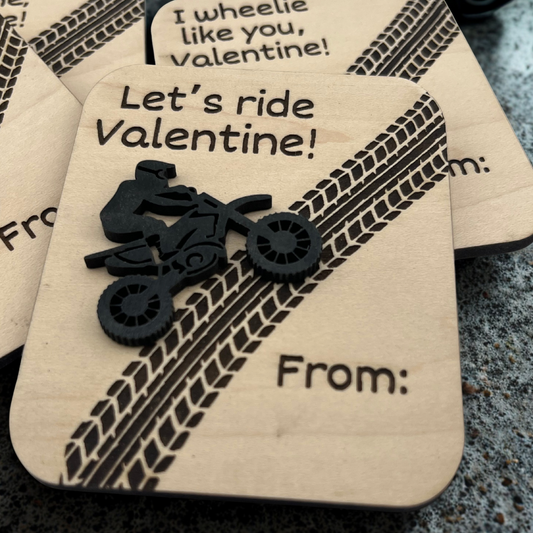Dirt Bike Valentines Set of 4