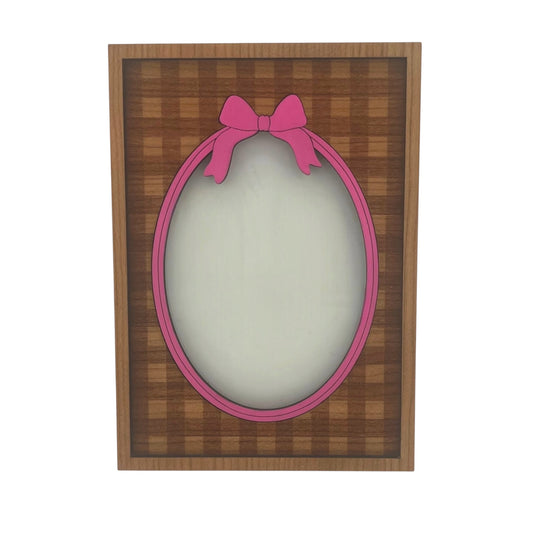 Gingham Bow Picture Frame