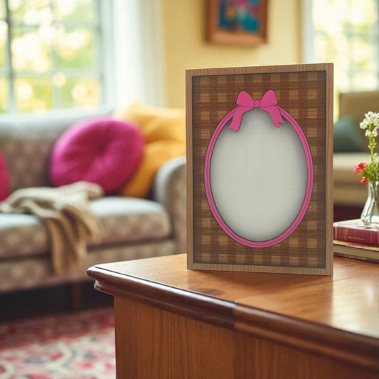 Gingham Bow Picture Frame