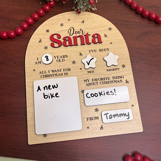Dear Santa Dry Erase Board