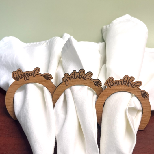 Thankful-Grateful-Blessed Napkin Rings