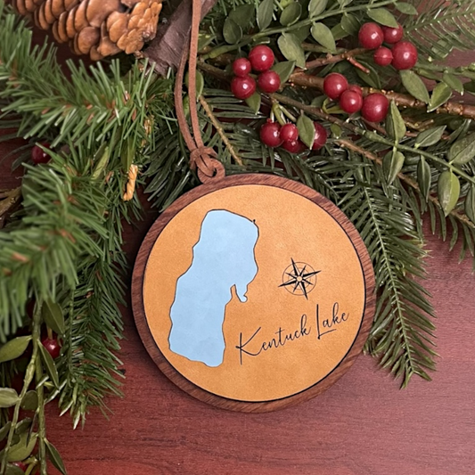 Custom Lake Map Ornament