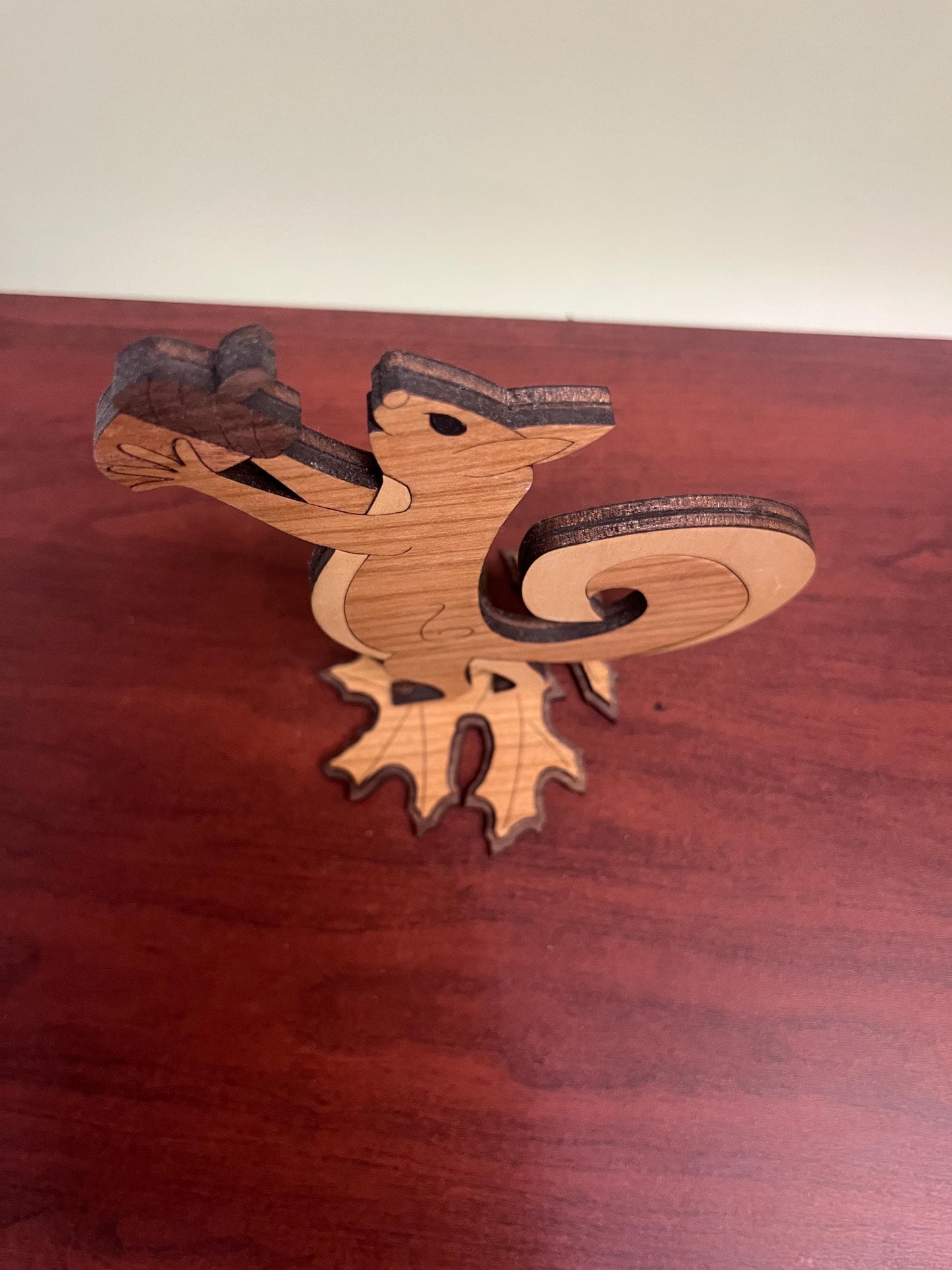 Woodland Squirrel Decor • Layered Wood Animal Shelf Sitter