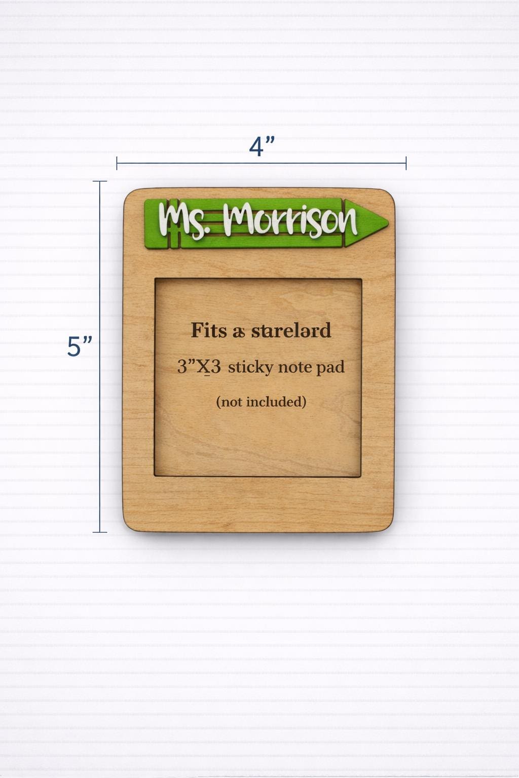 Personalized Teacher Pencil Sticky Note Pad Holder