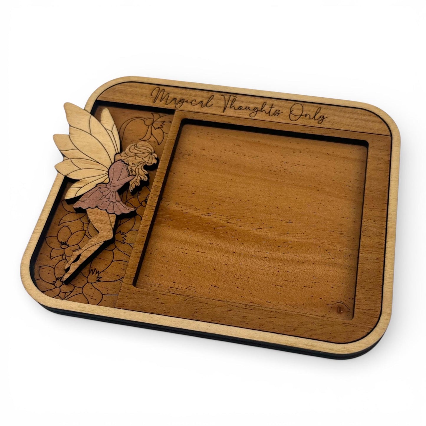 Fairy Sticky Note Holder | Laser Cut Wood Desk Organizer