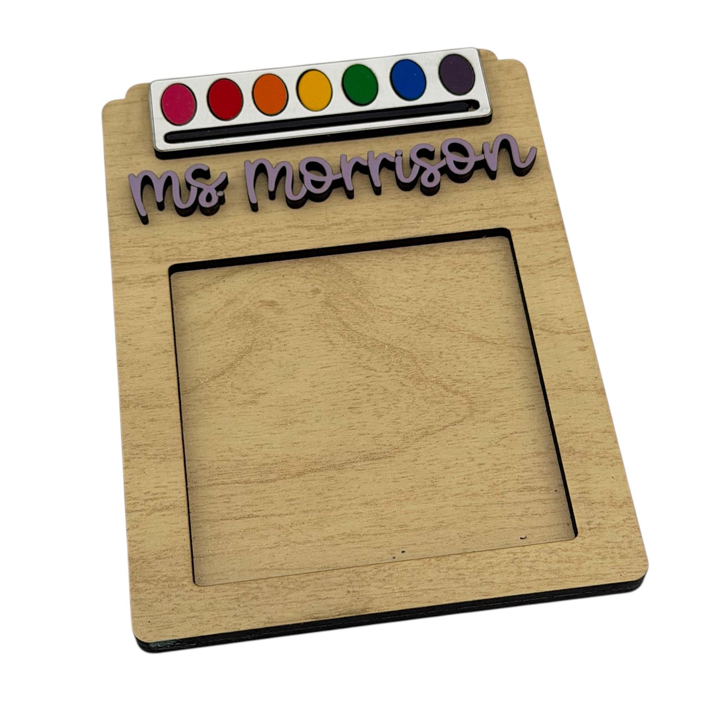 Personalized Teacher Art Palette Sticky Note Pad Holder