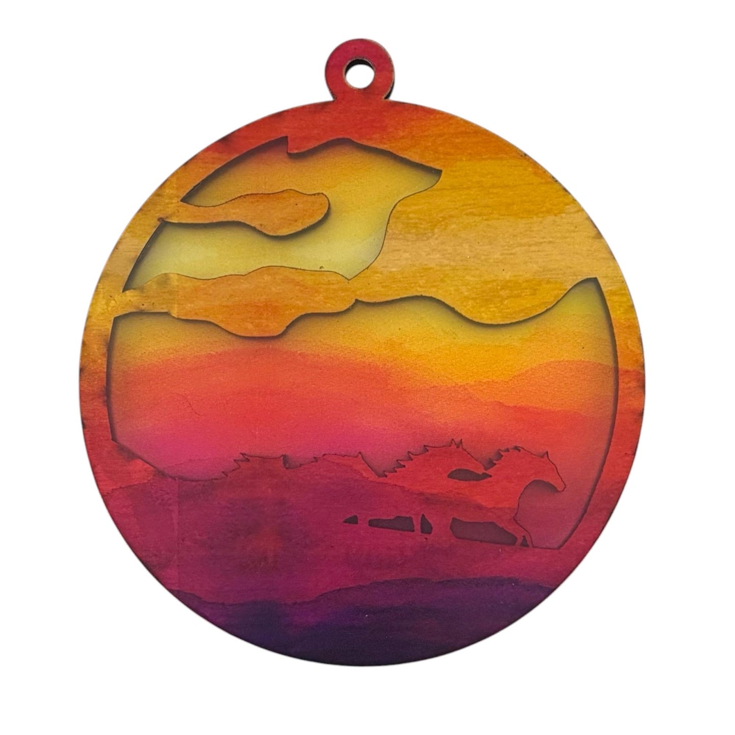 Running Horses Sunset Suncatcher