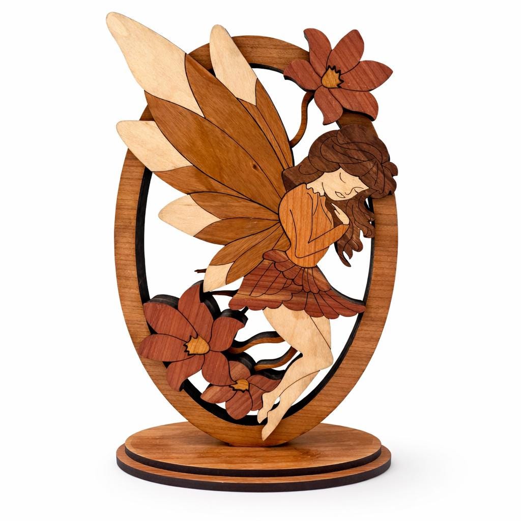 Laser Cut Wood Fairy Sculpture | Woodland Home Decor
