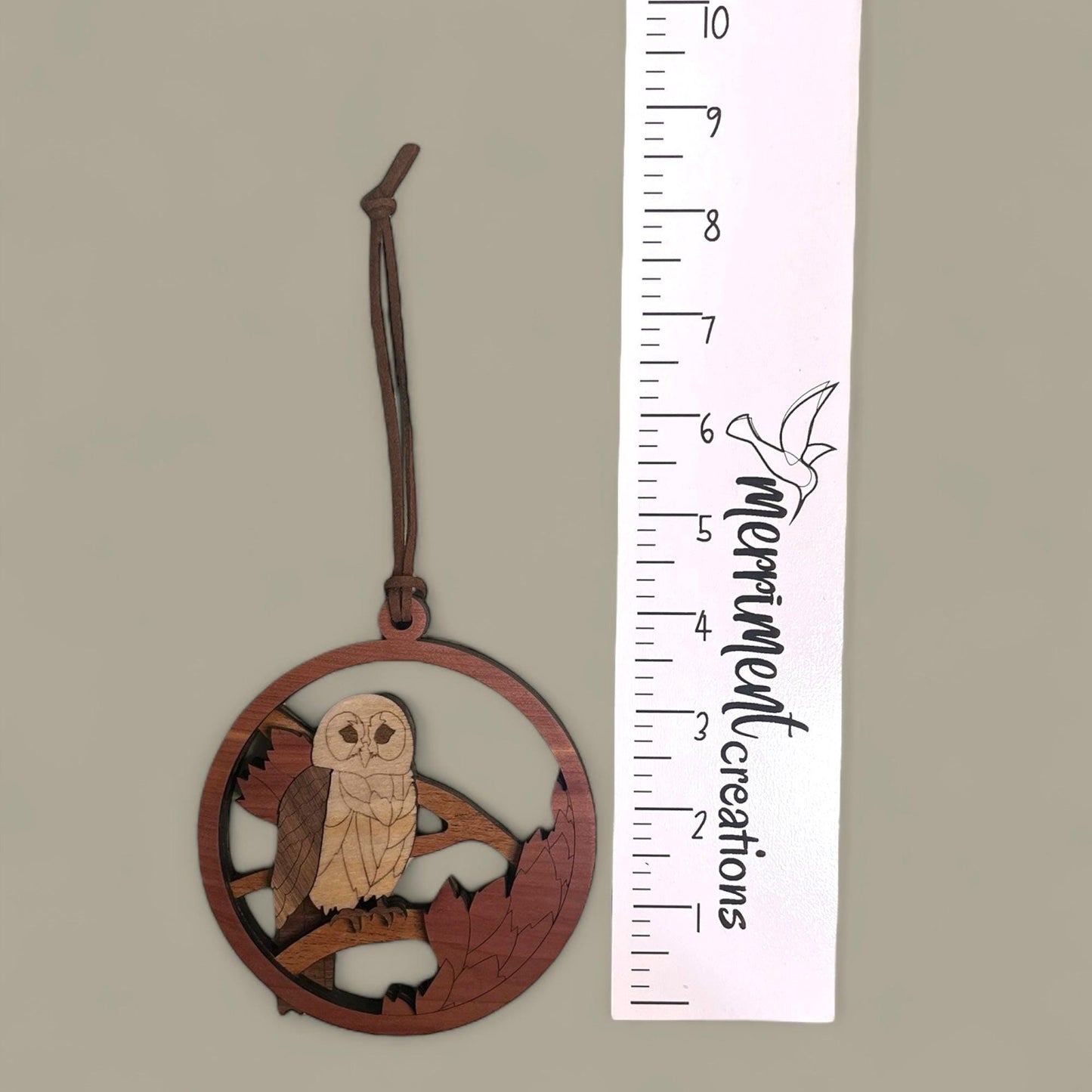 Handcrafted Wooden Owl Ornament – Rustic Woodland Christmas Decor