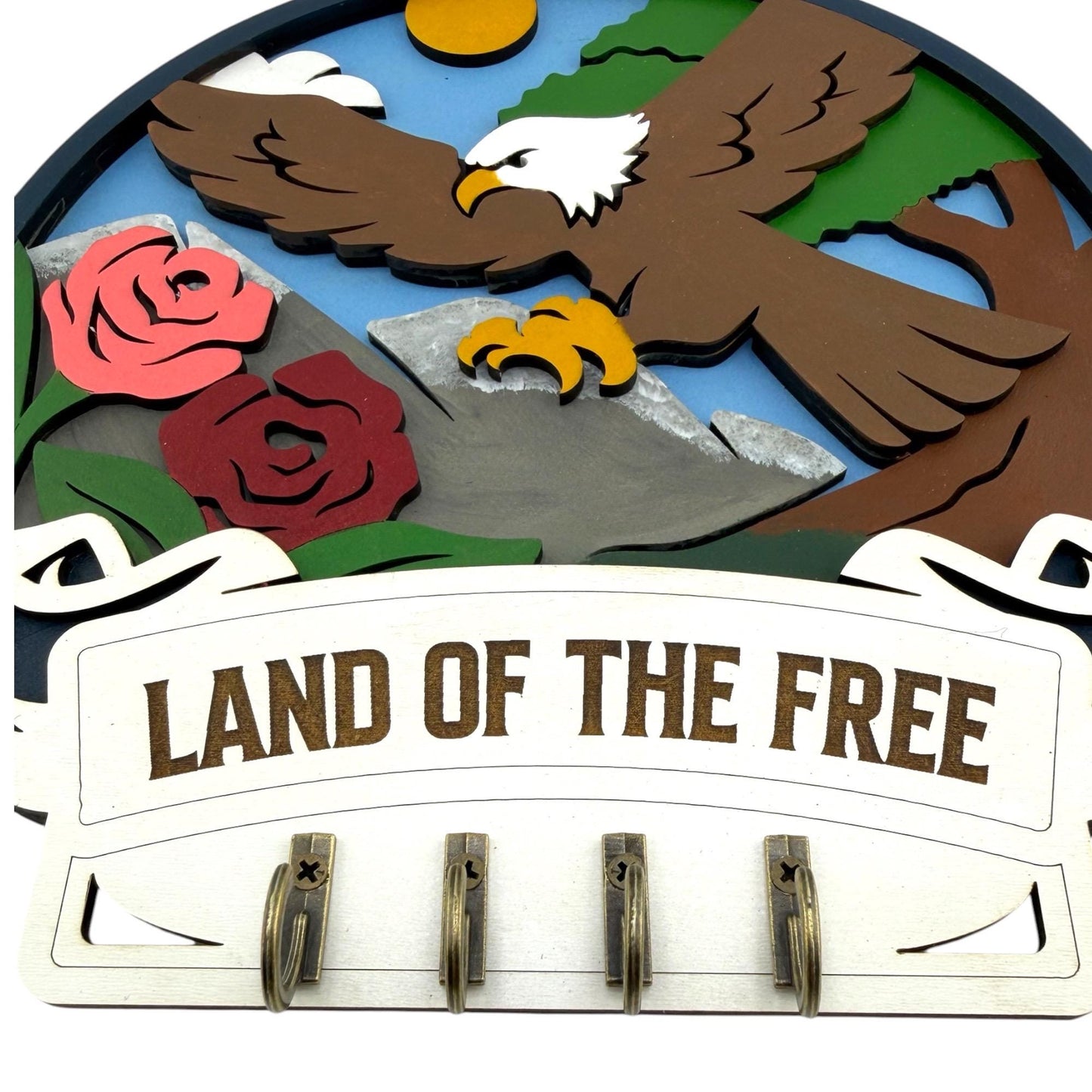 Land Of The Free Hand Painted Keyholder