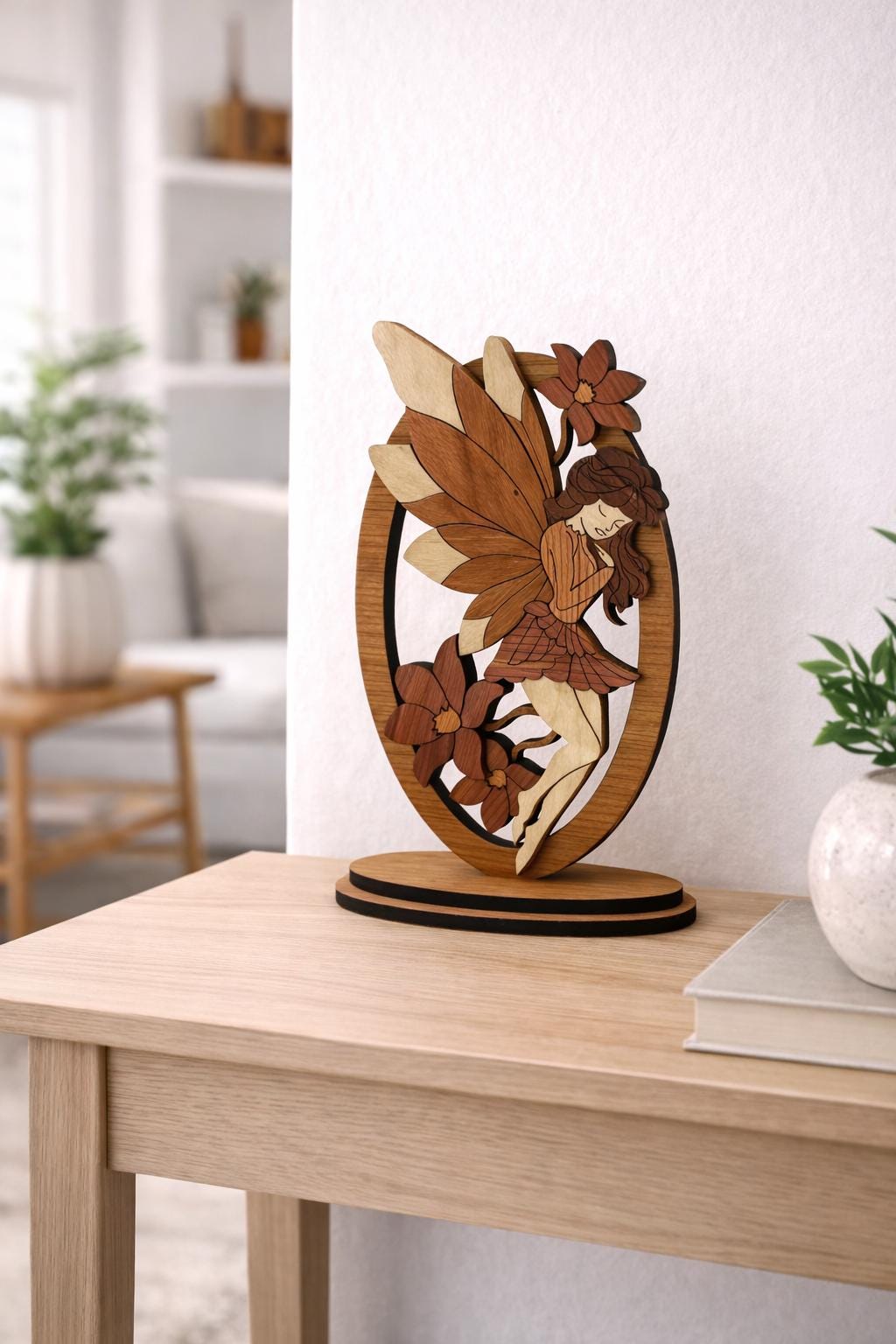 Laser Cut Wood Fairy Sculpture | Woodland Home Decor