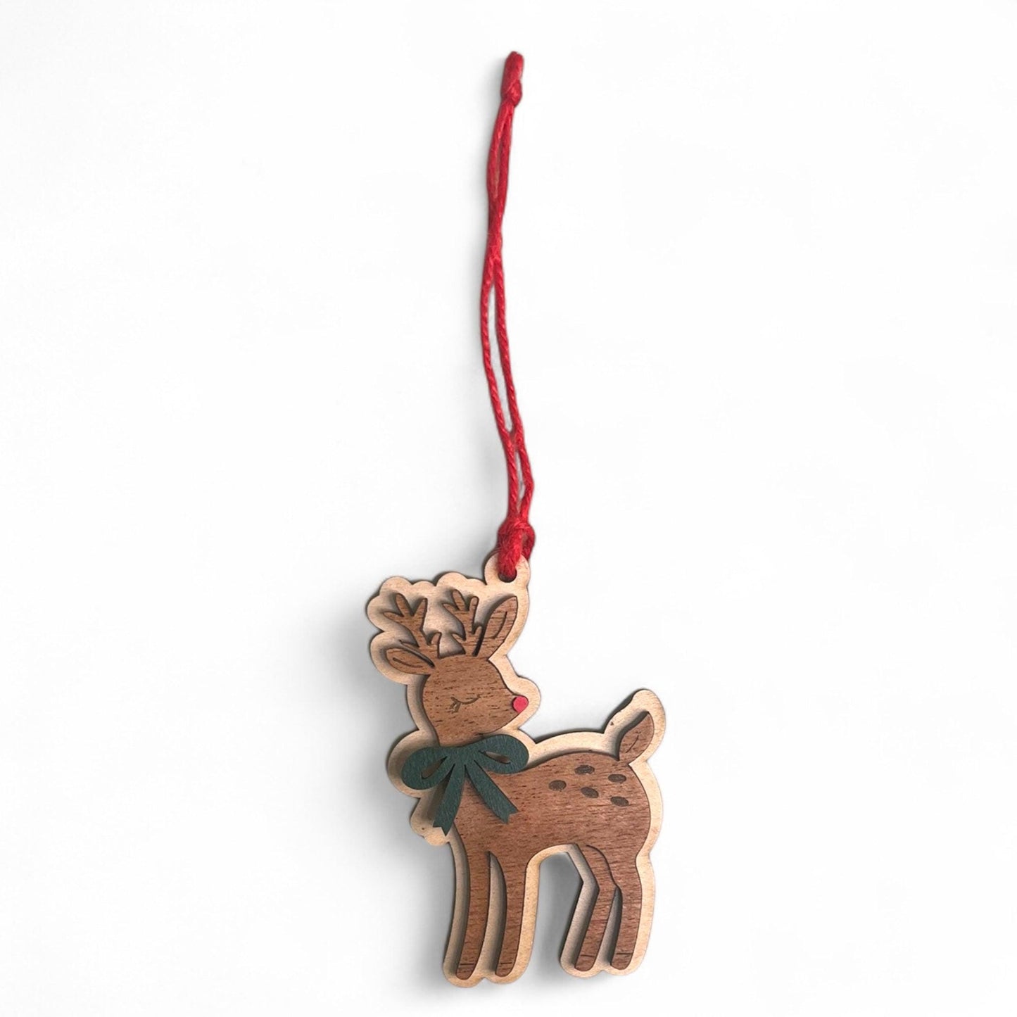 Handmade Wooden Reindeer Ornament – Rustic Christmas Decor