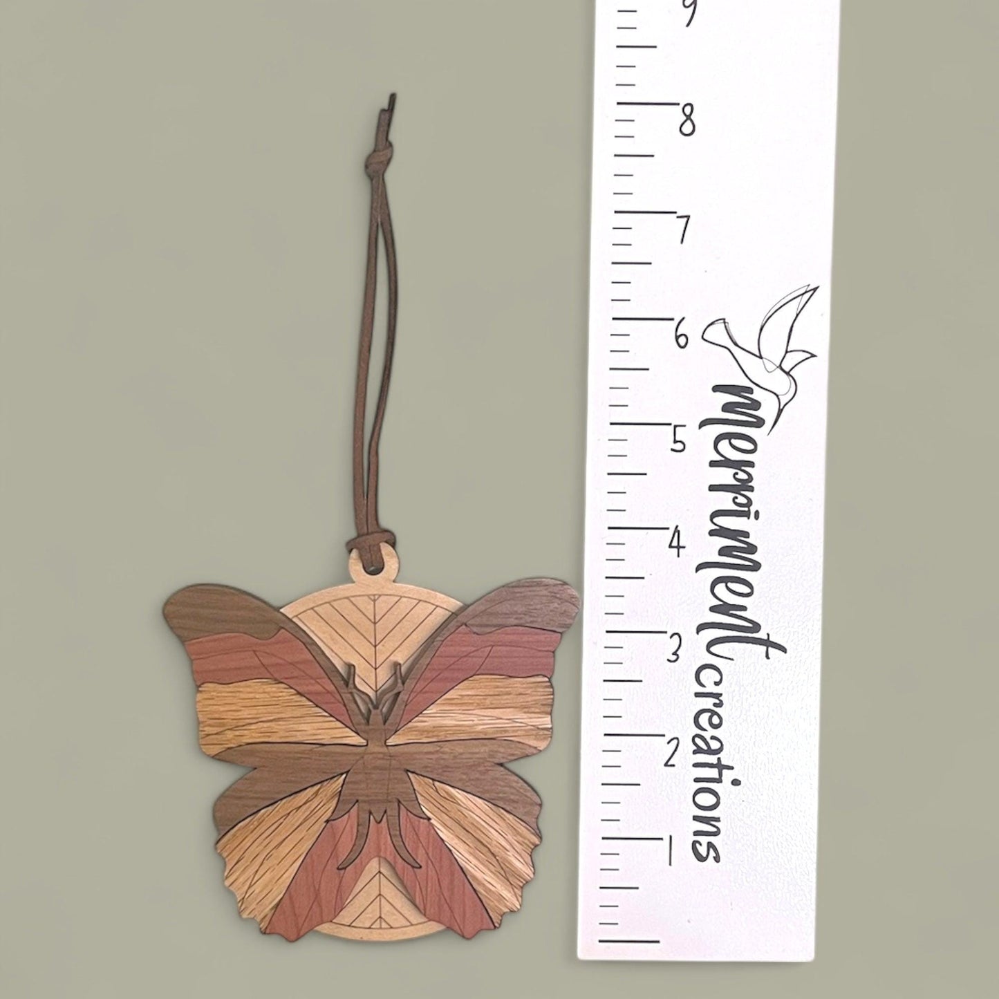 Handcrafted Layered Wood Butterfly Ornament | Nature Decor