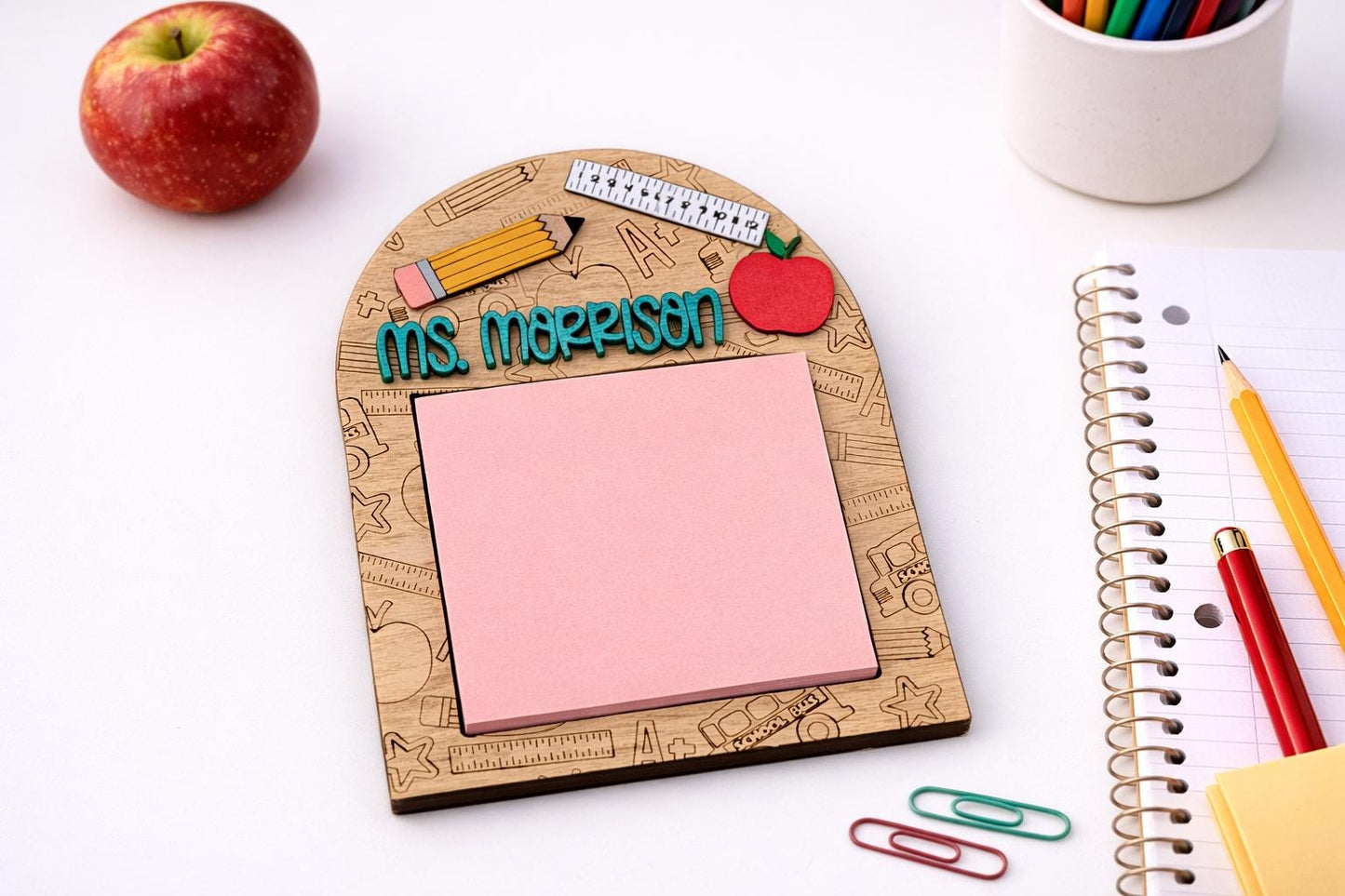Personalized Teacher Sticky Notepad Holder