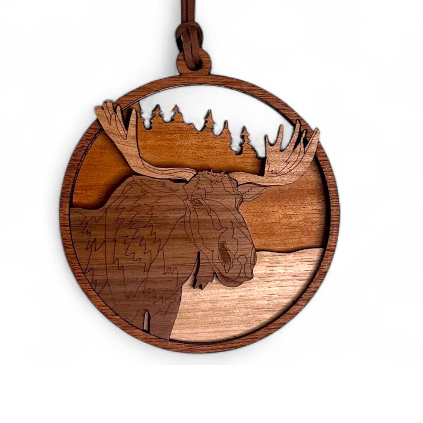 Wooden Moose Ornament – Rustic Woodland Christmas Decor | Cabin Holiday Ornament | Handcrafted Nature Lover Gift