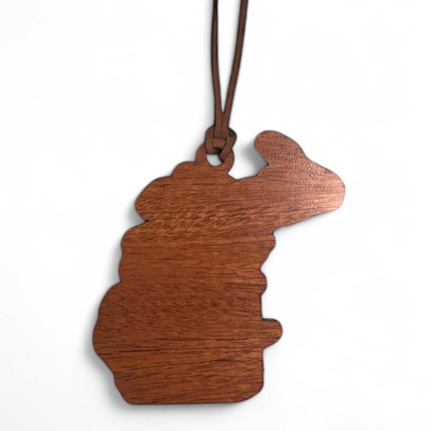 Michigan Apple Blossom Ornament – Hand Painted Floral State Map