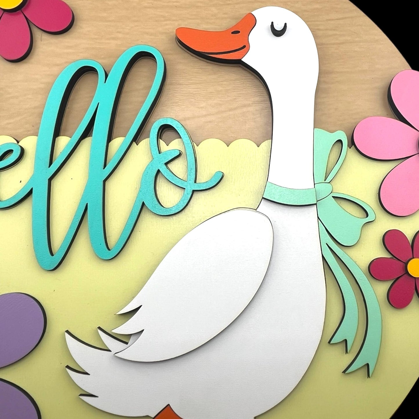 Hello Goose Spring Door Hanger | Farmhouse Welcome Sign