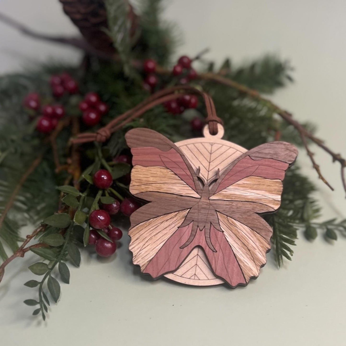 Handcrafted Layered Wood Butterfly Ornament | Nature Decor