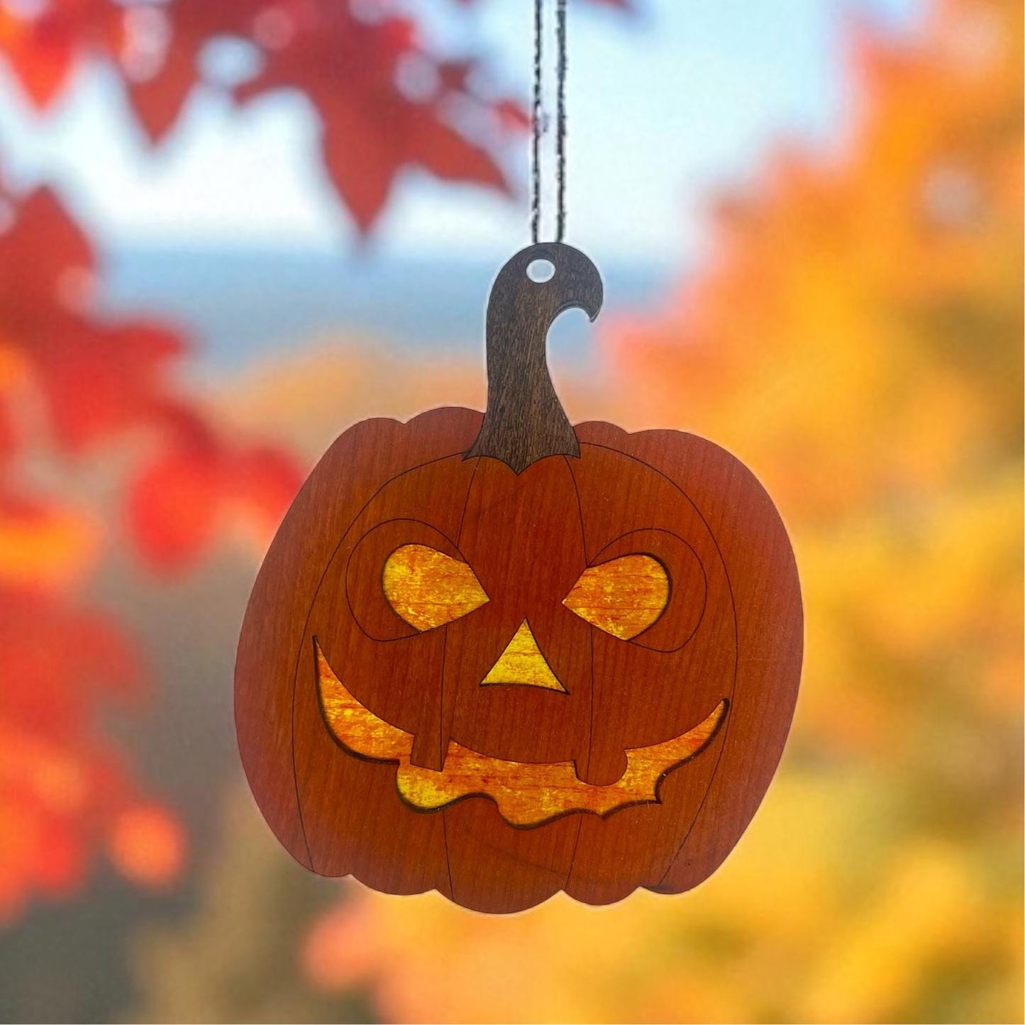Jack O Lantern Sun Catcher | Pumpkin Halloween Window Hanging